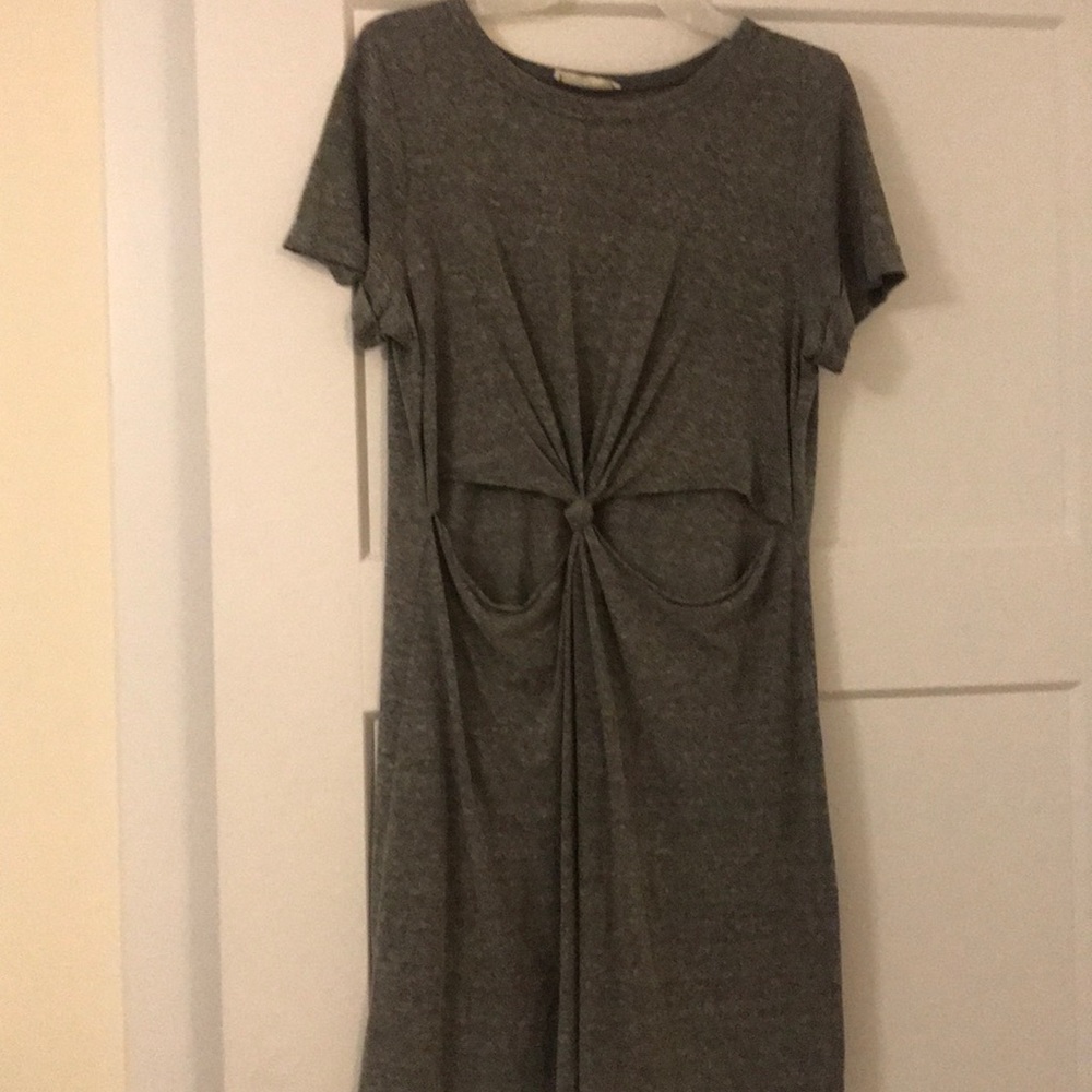 t shirt dress with front cutouts